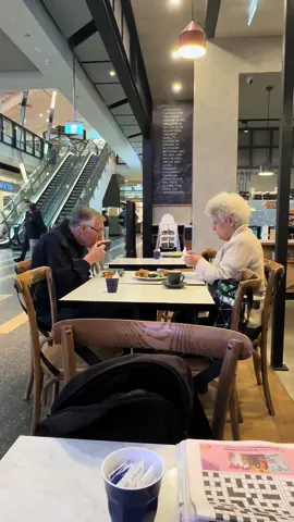 saw this elderly couple having a coffee date and sharing a croissant and it made me smile. he looked at her like she was the only person in the room and did the biggest smile. it made my day. #Love #elderlycouple #oldlove #TrueLove #coffee #fyp #foryou #adorable