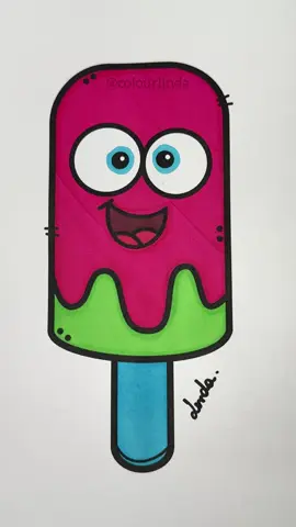 Colored ice cream 😋 #asmr #coloring #colouring #satisfying #markers #anxietyrelief 