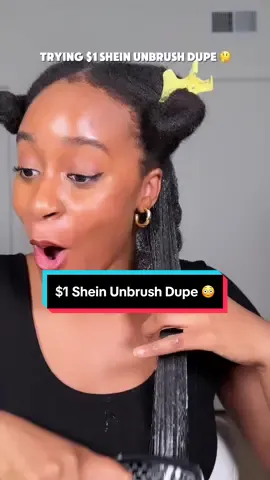 I trief detangling my 4c hair with a $1 Shein unbrush dupe!   #unbrushhairbrush #detangling4chair #naturalhair #4ctiktok #fyp #naturalhairtiktok 