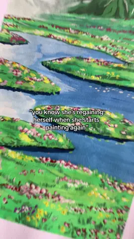 It hits diff when you finally found yourself again. 🖼️❤️‍🩹 #artistsoftiktok #paintingtok #gouachepainting #studioghibli #fyp #fypシ゚viral #nomorehurting #artwork 
