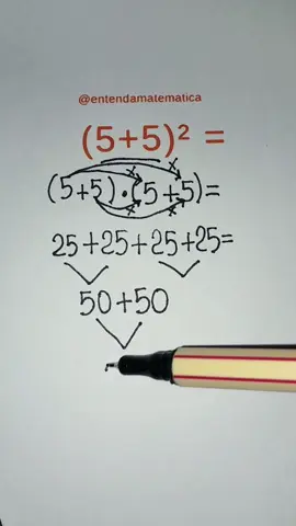 (5+5)²= #matematica  #enem  #agoravocêsabe  #maths  #estudos 