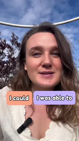 Follow me for more daily English tips like these! 🥰 In this mini lesson, I explain the difference between “I could” and “I was able to”!  #englishgrammar #grammarlesson #learnenglish #english #britishenglish #britishteacher #pasttense 