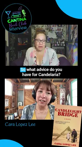 @caralopezlee shares advice for her main characters in Candlelight Bridge. Full interview on episode 39 of the Cantina Book Club Podcast!  #BookTok #historicalfiction #charactergrowth #authorsoftiktok #podcast #podcastclips #podcastersoftiktok