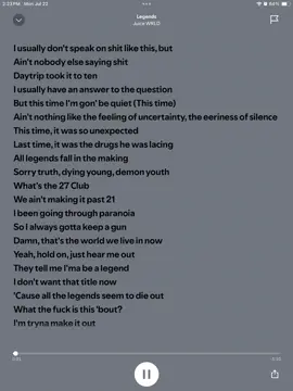Juice wrld Legends full song lyrics 