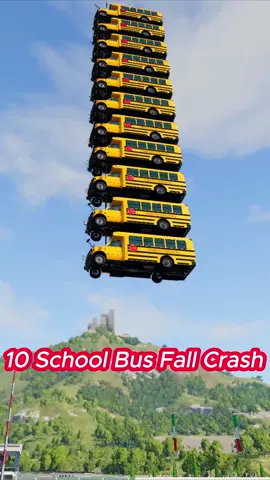 school bus fall crash #beamng #beamngdrive #simulation #car 