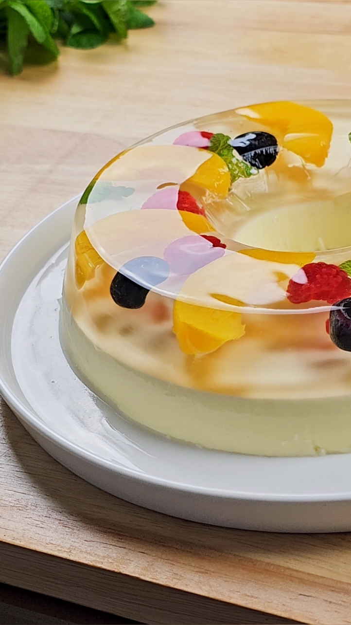 Panna Cotta with fruit jelly layer dessert recipe 