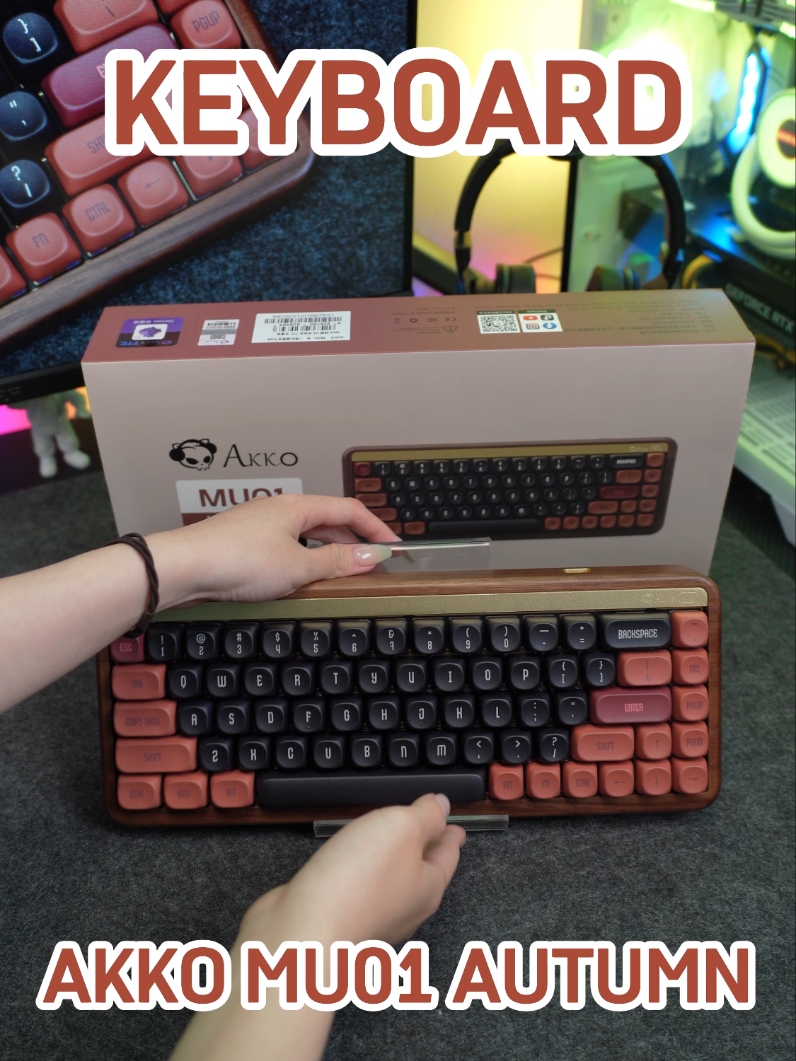 Sự kết hợp quyến rũ giữa vẻ đẹp tự nhiên và công nghệ hiện đại của bàn phím vỏ gỗ đến từ nhà AKKO - MU01 Autumn  #gearshop #keyboard #akko