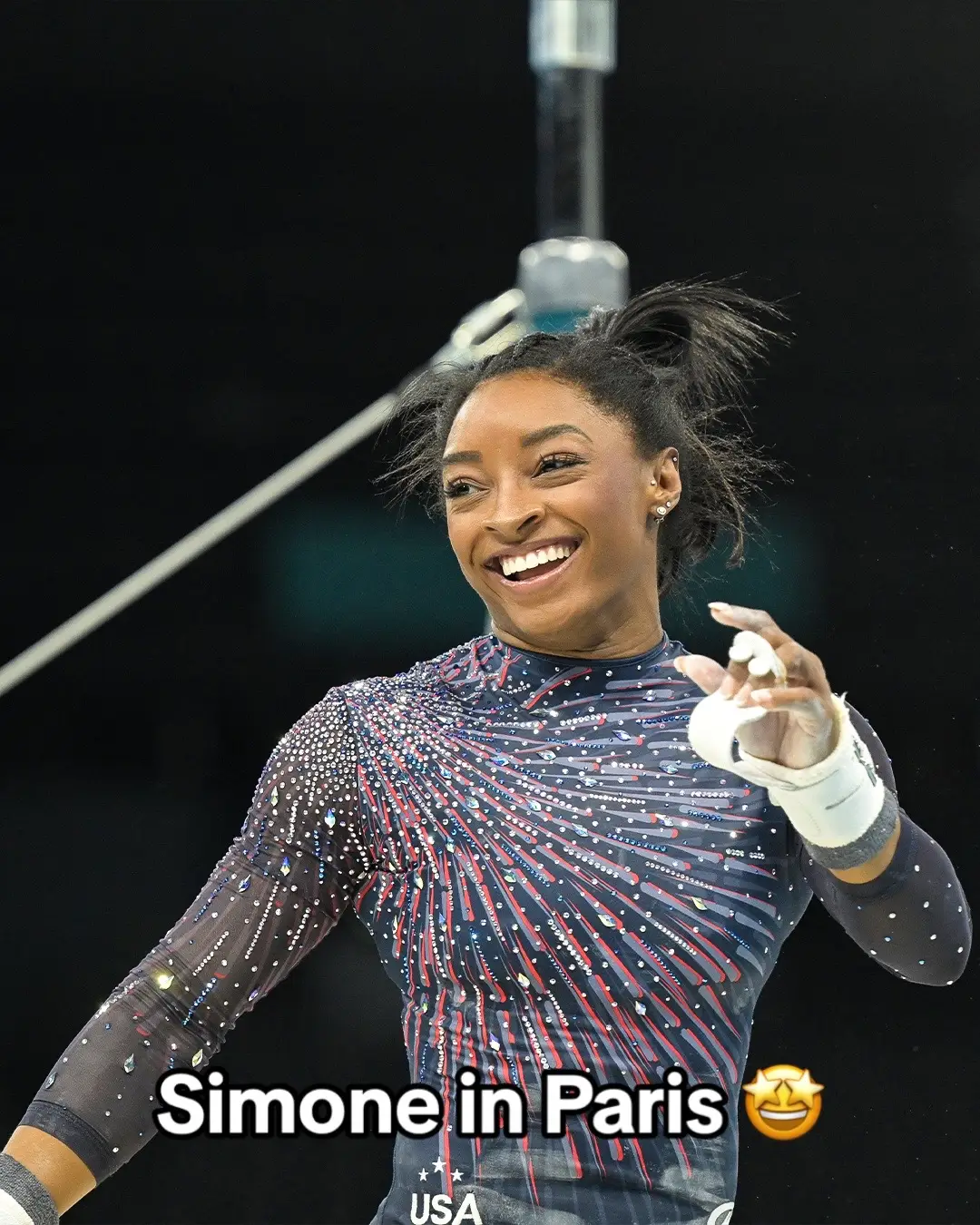 It featured a stuck Yurchenko double pike vault 🤯 #Paris2024 #Gymnastics #simonebiles 