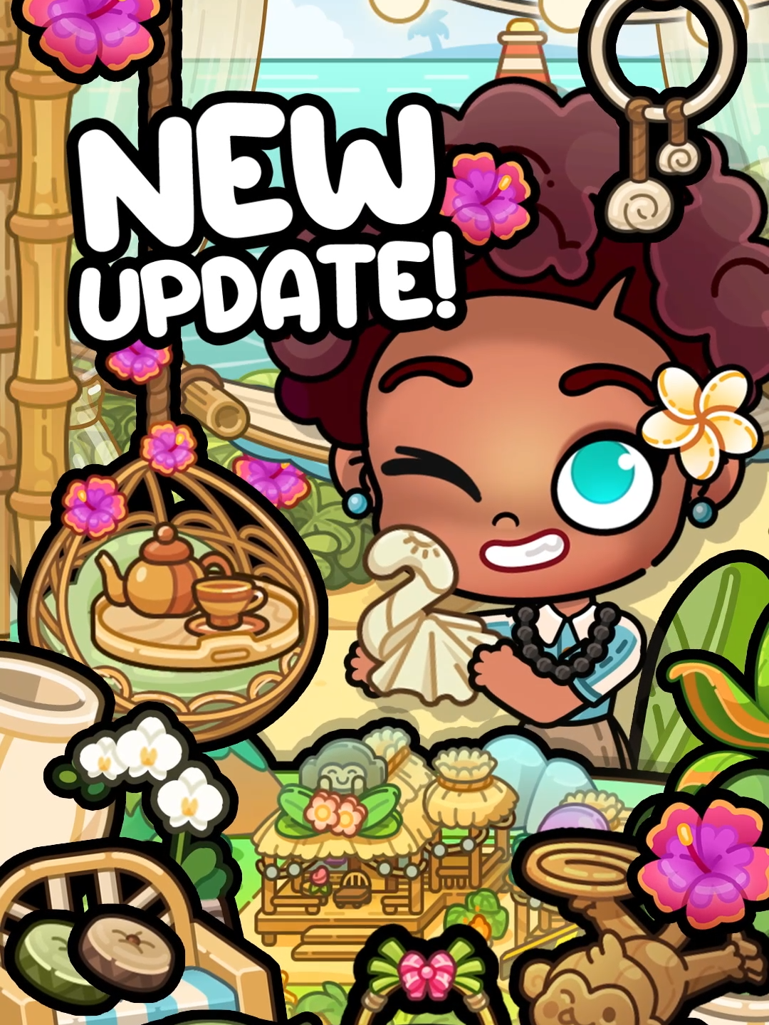 NEW #AvatarWorld UPDATE!!!⭐ Host your families in style with our TWO new Island Bungalows at the Vacation Island!🏠🏝️ Enjoy the ultimate tropical retreat with all the comforts of home 🌿🥰 #pazu #avatarworldgame #avatarworldupdate