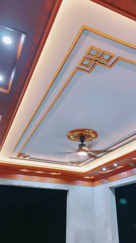 Trần nhựa nano dật 2 cấp đơn giản kết hợp hộp đèn tăng độ thẩm mĩ cho phòng khách #tháinguyên 