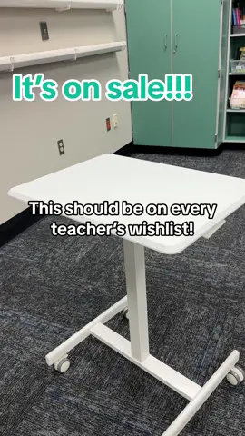 Grab the mobile standing desk NOW while it’s on sale for $20 off! #standingdesk #mobiledesk #teacherdesk #teacherideas #classroomitems #teachersoftiktok 