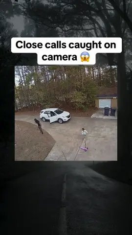 Close calls caught on camera 😱 #scary 