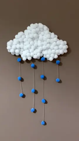DIY pompom cloud decoration 🌧️✨ 