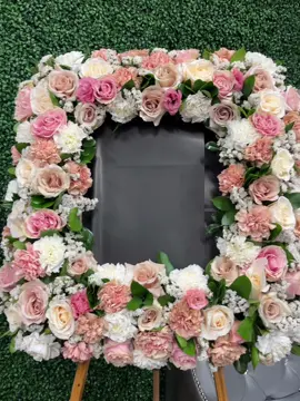Picture frame for beloved member. Made specially for a funeral service .  #grief #healing #flowers #bakersfield #flowershop 