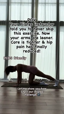Pilates combinations that challenge multiple muscle groups. All available in bi0 💗. #pilates #lowimpactworkout #workout #pcos 