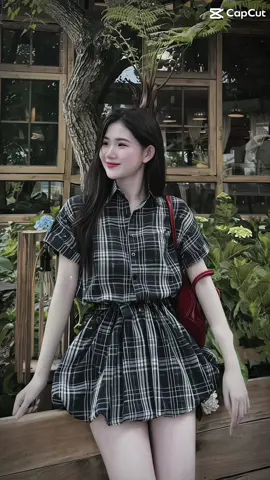 Bộ váy cổ sơ mi kẻ caro to kèm thắt đai chun cho nữ #vayxinh #vayxinhmoingay #xuhuongtiktok #trend 