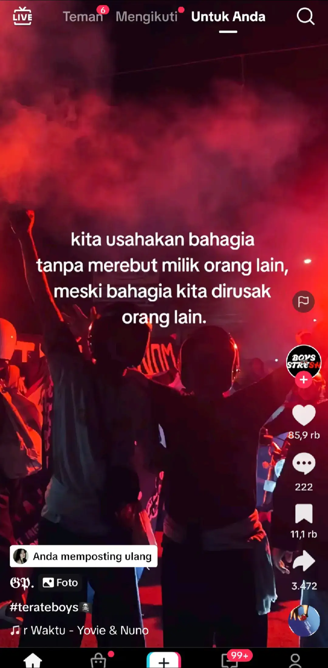 kita usahakan bahagia tanpa merebut milik orang lain.meski bahagia kita di rebut orang lain#fyp #gorontalo 