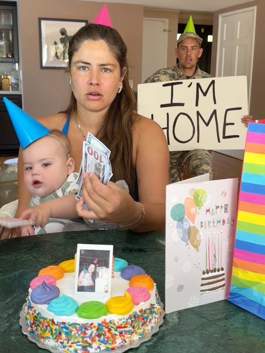 Soldier makes it home in time for wifes birthday and sees baby for first time since birth 🥹 PART 2