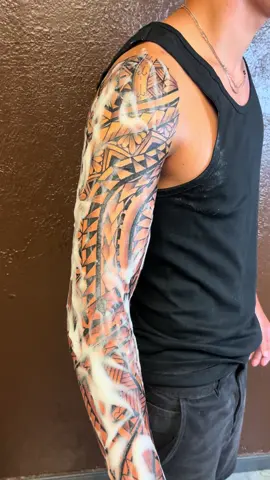 Another full sleeve down🤙🏽 Done in 3 days back to back #sacramento #tattooartist #polynesiantiktok #tribaltattoo #polynesiantattoos #tonga 