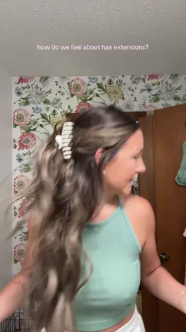 im kinda vibing with it!! lemme know what you think in the comments🩷 #fyp #foryou #hairextensions #amazonclipinextensions #hairtutorial #longhair 