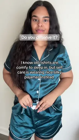 But silk pajamas or not, sleep in what makes you feel good #pajamas #pajama #pajamaset 