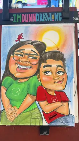 Future Artist, love their reaction! 💚❤️ #Caricature #caricatures  #caricaturas  #cartoon #art #artist #imdunndrawing #thedunisher #damiondunn #littleheartpeople #funny #comedy #Hilarious #funnydrawings #fyp   