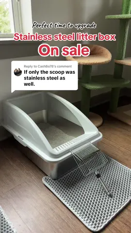 Replying to @CashBo78 This is a perfect time to upgrade to this stainless steel litter box that come with stainless steel scooper . Make sure to check if you have extra coupons so you can save you extra money.  . Litter box for cat  Stainless steel litter box for cat size XL @@AIPERRO . #aiperro #onsale #stainlesssteel #litterbox #catsoftiktok #catlover #cat #easytoclean #foryou