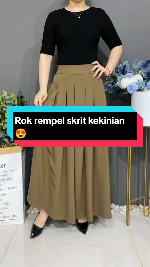 Rok wanita rempel skrit kekinian bahan crinkle Airflow Rp 56.900 #rokrempel #rokpanjang #fyp 