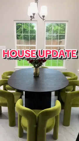 What do we need to add? Thinking a chandelier, a plant, idk talk to me!! Linked in my storefront 🩶 #hometok #homeinspo #housetour #diningtable 