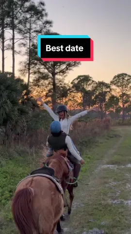 We fell in love horse back riding and now we ride once a week at sunset together 🥰