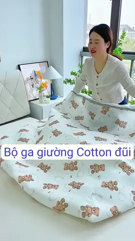Bộ ga giường Cotton đũi 3 món trần bông hoạ tiết#bogagiuong #bogagiuongvavogoi #gagoitranbong #bogagoicotton #thinhhanh #xuhuongtiktok #trending #xuhuong 