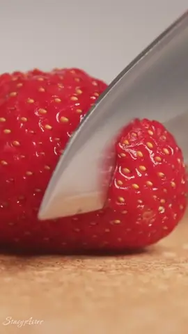 ASMR Satisfying Close up Strawberry Cutting #asmr