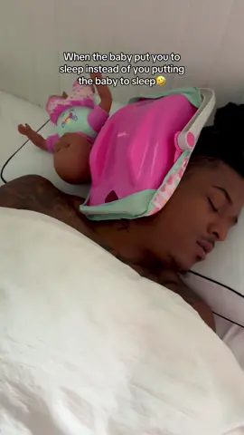 I left them in the room for 30 minutes and came back to him knocked out and her playing😭 #foryou #baby #babiesoftiktok #parentsoftiktok #dad #dadsoftiktok #MomsofTikTok 