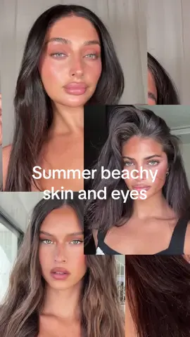 easy beachy bronzed makeup look 🐚 filing this under my It Girl Summer Makeup Series products: @rhode skin glazing milk @makeupbymario medium dark bronzing serum @Natasha Denona concealer shade r5 rhode sleepy girl on the eyes and cheeks @Diorbeauty 020 mahogany  @Kosas allure eyeliner @makeupforever endless cacao @maccosmetics sellout and honeylove