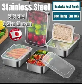 New 304 Stainless Steel Fresh Keeping Box with Sealed Lid Japanese Food Trays Food keeper storage box Tray #foodkeeper #stainless #fypシ゚viral #tiktokfinds #trending  @Jona 