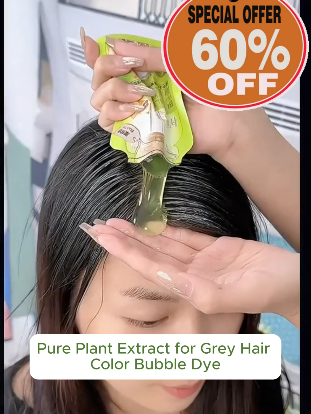 Say goodbye to gray hair, uneven hair with HuangYi Bubble Plant Hair Dye  On SALE now. #hairdyeshampoo #haircolor #hair #shampoo #hairdye #fyp