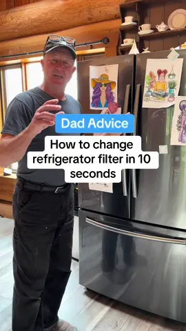How to change your refigerator filter, takes 10 seconds. Love, Dad 