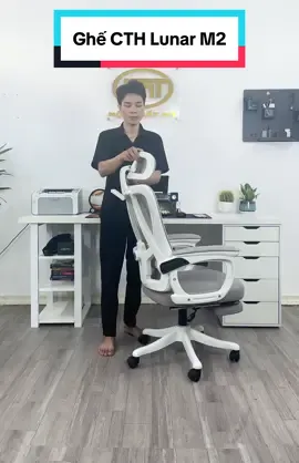 Ghế CTH Lunar M2 đầy đủ công năng, ngã lưng thư giãn. Bản cập nhật mới với gác chân full nệm êm ái. #ghecongthaihoc #ghelunar #noithatmt 