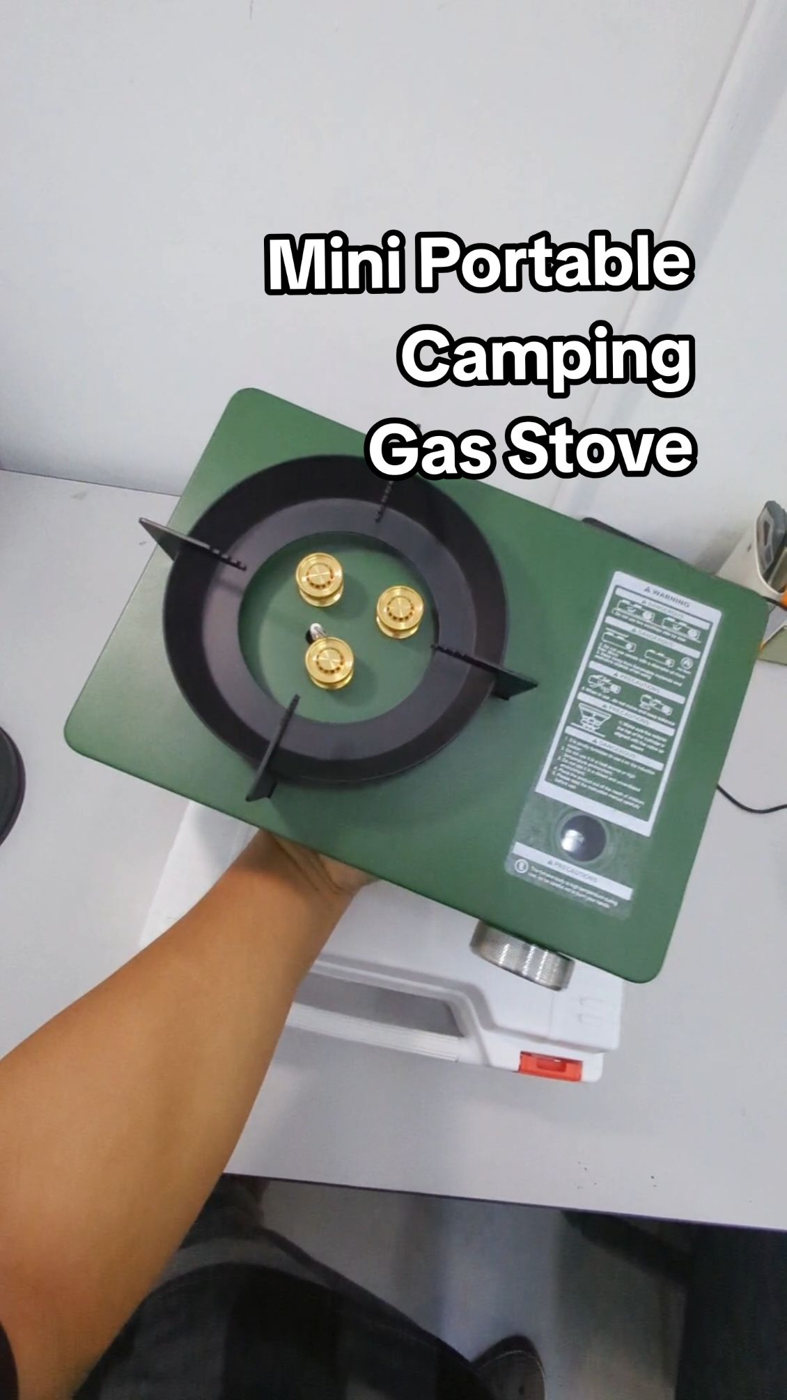 Dapur gas mini untuk camping, memancing di dalam hutan, berkhemah di tepi laut, masak atas kayak. BUERK mini gas stove 3500w brass burner