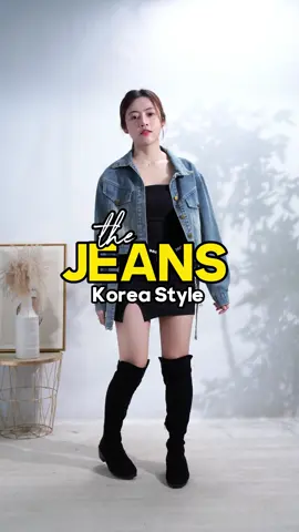 jaket jeans style ala Korea🥰#fyp #folady #gayaditiktok #jaketjeans 