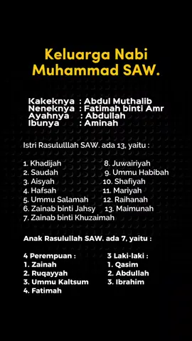 Keluarga Nabi Muhammad SAW. #bismillah #nabimuhammadsaw #masukberanda #foryou #fyp 