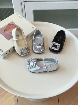 Giày búo bê cho bé gái đi học, đi chơi, đi tiệc. Giày mặt đá sang chảnh da PU mềm. #giaychobegai #giaybupbe #giaydihoc 