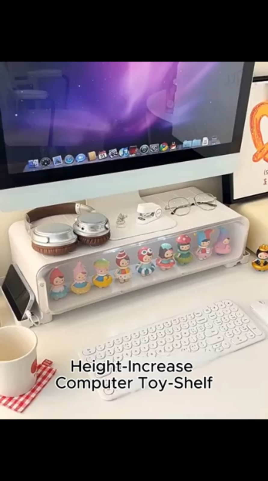 Monitor Elevated Stand With Toy Display! #toydisplay #Doll #toy #popmart #blindbox #blindboxopening #monitorstand #elevatedstand 