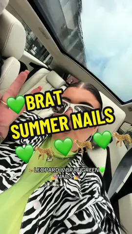 🐆💚💅 BRAT SUMMER NAILS 🐆💚 nail set thats been sat in the drafts a while 🙋🏻‍♀️THANK YOU BRAT SUMMER 😂 #mimidarlingbeauty#bratsummer#leopardnails#nailday#nailinspo#greennails#charlixcx#summernails @Charli XCX 