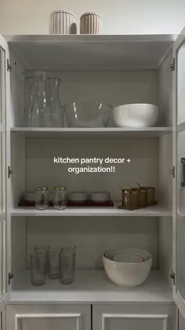 still searching for a few more decor pieces but part 2 of how this pantry credenza hutch is coming out 🥹 #kitchenpantry #kitchenorganization #pantrystyling #kitchenstorage #KitchenHacks #hutchdecor #kitchenhutch kitchen pantry storage, kitchen pantry ideas, kitchen pantry organization 