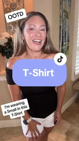 T-shirts with a little something extra are a favorite of mine. So soft and a perfect fit  in a size small which is my true size. #tshirt #tshirts #womenstshirt #offtheshoulder #affordablefashion #OOTD #casualoutfits 