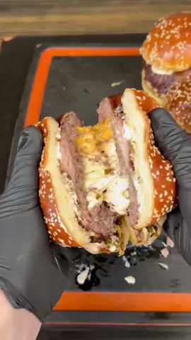 Bacon Wrapped Smoked Burger 🍔 Using the @Ninja Kitchen Woodfire XL 🔥 It’s newer and better, also the NINJA ProConnect App will let you know when the food is done ✔️ . #sponsoredbyninja #ninjawoodfire #burger #bbq