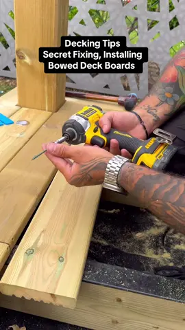 Decking Tips Secret Fixing and how installed Bowed Decking Boards #how  #howto  #doityourself  #asmr  #asmrsounds  #homeimprovement  #garden #deck 