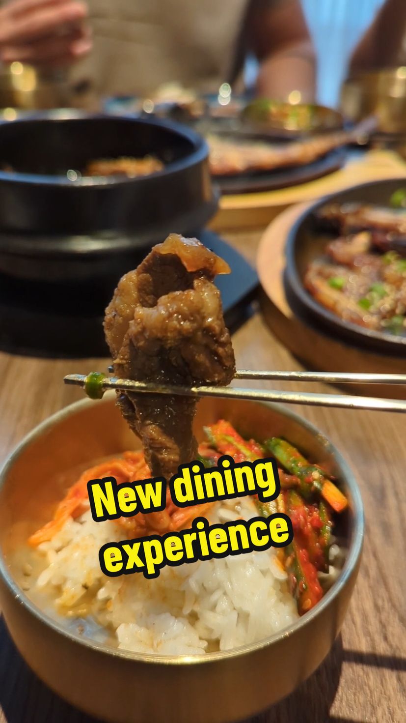 You’ve never had food served like this 👀 Sang Seoul Table Dining preps your order on a tabletop that is brought out to you on a cart. You lift your glasses and they slide your dinner (tabletop and all) on top of your table. Sang is a Korean table d'hôte restaurant serving Korean charcoal BBQ accompanied by an array of house-made side dishes. We got the set menu for four (Seoul Sang). Add-ons (like drinks, dessert and extra dishes) can be ordered from a computer at your table. Plus, you can use it to ask for more water or to clear your tabletop. Try this new #yegdt resto. It’s fun and delicious! #yeggers #edmotnon #yeg #yegeats