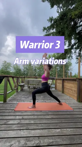 Arm variations in Warrior 3. Which one is your favourite?#yogapractice #yogahomepractice #beginneryoga #yogaforbeginners #strengthen #yogapose #yogaasana 